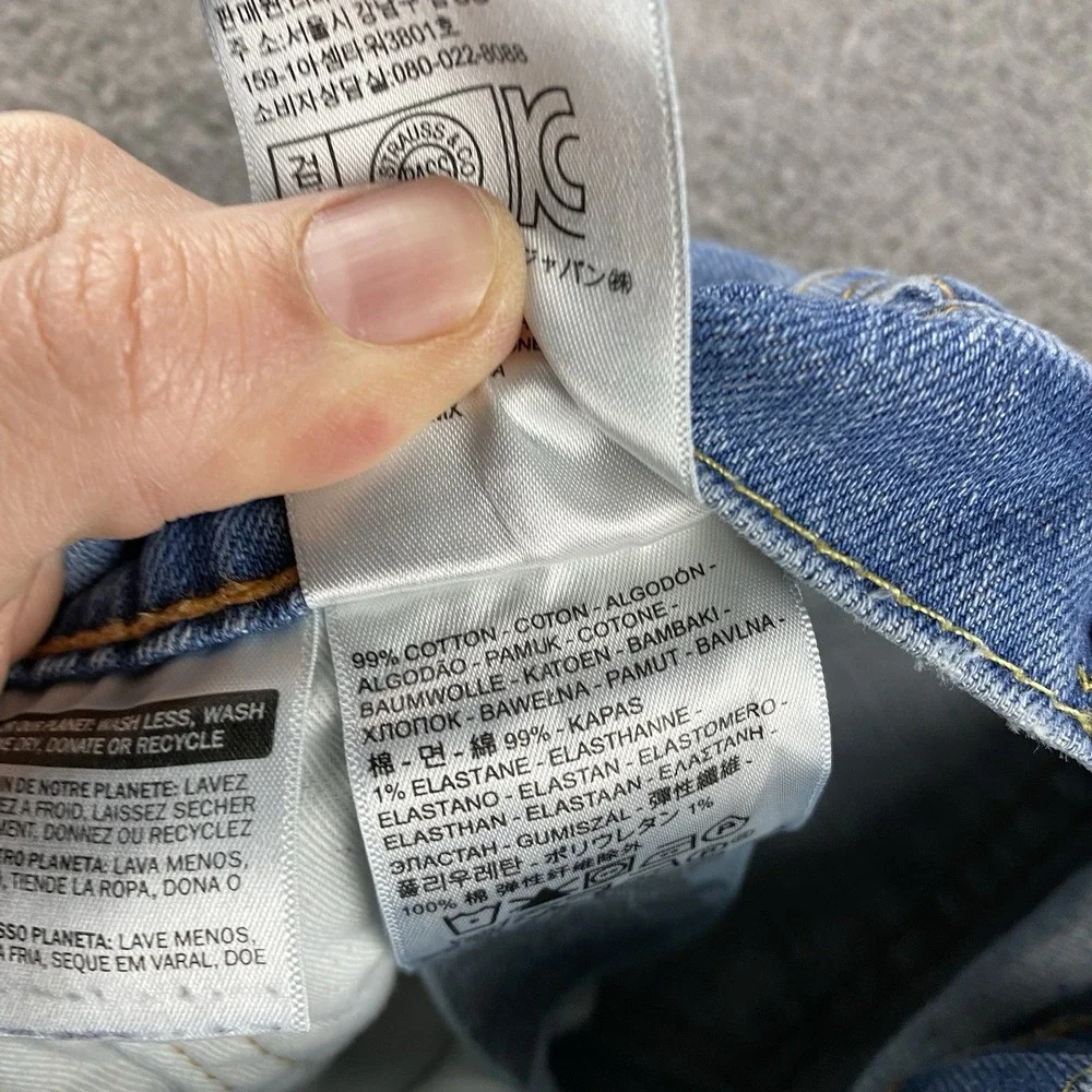 Levis 510 Skinny Jeans Mens 31x32 Blue Medium Wash Mid Rise‎ Distressed